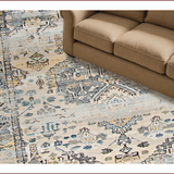 Ultra Soft Area Rug, Non Slip, Stain Resistant, Washable Area Rugs for Living Room, Bedroom, Vintage Taupe Damask Elegance(Beige)