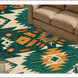 Ultra Soft Area Rug, Non Slip, Stain Resistant, Washable Area Rugs for Living Room, Bedroom, Rustic Arrow Pattern with Warm Tones(Green)