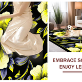Ultra Soft Area Rug, Non Slip, Stain Resistant, Washable Area Rugs for Living Room, Bedroom, Chic Colorful Floral Arrangement(Yellow)