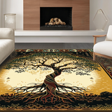 Ultra Soft Area Rug, Non Slip, Stain Resistant, Washable Area Rugs for Living Room, Bedroom, Luxurious Gold and Black Elements(Gold)