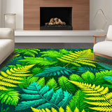 Ultra Soft Area Rug, Non Slip, Stain Resistant, Washable Area Rugs for Living Room, Bedroom, Quirky Abstract Floral Arrangement(Green)