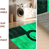 Ultra Soft Area Rug, Non Slip, Stain Resistant, Washable Area Rugs for Living Room, Bedroom, Stylish Green and White Twisted Design(Green)