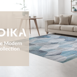 Ultra Soft Area Rug, Non Slip, Stain Resistant, Washable Area Rugs for Living Room, Bedroom, Rustic Symmetrical Blue-Centered Arrangement(Blue)