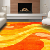 Ultra Soft Area Rug, Non Slip, Stain Resistant, Washable Area Rugs for Living Room, Bedroom, Stylish Cozy Fluffy Color Gradient(Orange)