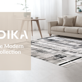 Ultra Soft Area Rug, Non Slip, Stain Resistant, Washable Area Rugs for Living Room, Bedroom, Chic Monochrome Patterned Entryway Rug(Gray)