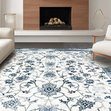 Ultra Soft Area Rug, Non Slip, Stain Resistant, Washable Area Rugs for Living Room, Bedroom, Artful Distressed Geometric Aesthetic(White)