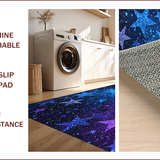 Ultra Soft Area Rug, Non Slip, Stain Resistant, Washable Area Rugs for Living Room, Bedroom, Shaggy Ombre Glitter Star Bedroom Rug(Purple)