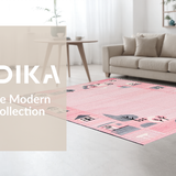 Ultra Soft Area Rug, Non Slip, Stain Resistant, Washable Area Rugs for Living Room, Bedroom, Creative Soft-Textured Artful Scene(Pink)