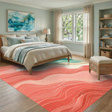 Red Flowing Wave Area Rug