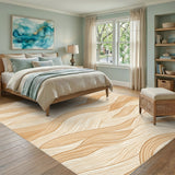 Beige Wavy Abstract No. 9 Area Rug