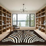Bold Black White Zebra Hide Rug
