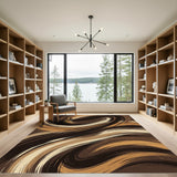 Swirling Abstract Earth Tone Rug