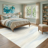 Flowing Wave Beige Abstract Area Rug