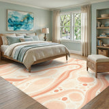 Orange Fluid Wave Abstract Area Rug