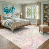 Pink Pastel Marble Swirl Area Rug
