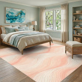 Pink Abstract Area Blush Pink Wavy Abstract Area Rug