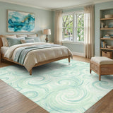 Teal Swirl Abstract No. 5 Area Rug