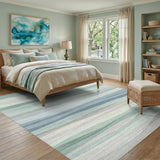Abstract Area Teal Blue Wavy Abstract Area Rug