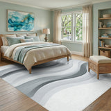 Grey Wave Flow Area Rug
