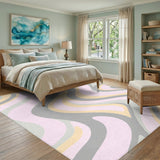 Multi-color and Patterns Pastel Wavy Abstract Area Rug