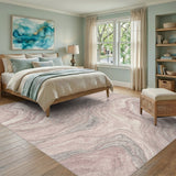 Abstract Area Pink Marble Swirl Area Rug