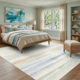Blue Teal Coastal Horizon Area Rug