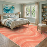 Coral Wave Abstract Area Rug