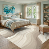 Beige Wavy Abstract No. 5 Area Rug