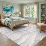 Wave Blue Wave Abstract Area Rug
