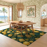 ODIKA Tropical Pineapple & Lemon Fruit Pattern Washable Area Rug
