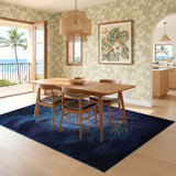 ODIKA Midnight Tropical Palm Washable Area Rug, Low Pile Non-Slip Artistic Rug