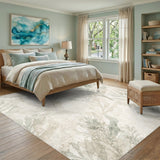 Neutral Coastal Seaweed Washable Area Rug