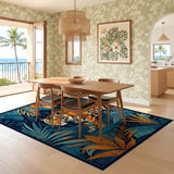 ODIKA Washable Tropical Tiger Jungle Area Rug - Non-Slip Low Pile Decor