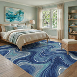 Swirl Abstract Area Blue Teal Swirl Abstract Area Rug