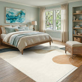Abstract Brown Tan Flow Area Rug