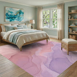 Pastel Pink Abstract Swirl Area Rug