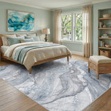 Blue Crystal Marble Area Rug