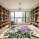 Twining Morning Glory Vine Floral Rug