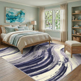 Purple Abstract Swirl Area Rug