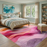 Multi-color and Patterns Abstract Layered Waves Area Rug