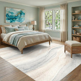 Beige Wavy Abstract No. 7 Area Rug
