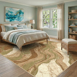 Marble Swirl Brown Area Rug