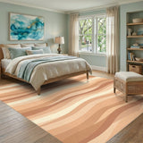 Wavy Brown Tan Abstract No. 4 Area Rug