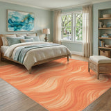 Orange Wavy Ripple Area Rug