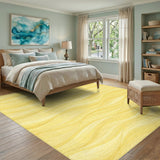 Yellow Wavy Ripple Area Rug