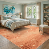 Orange Abstract Speckled Area Rug