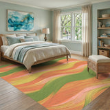 Vibrant Wavy Lines Area Rug