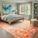 Warm Orange Bubble Abstract Area Rug