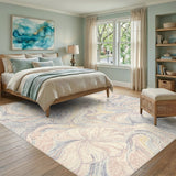 Pastel Floral Marble Swirl Area Rug