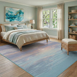 Coastal Sunset Blue Teal Area Rug